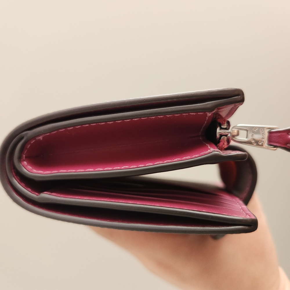 Coach Brown and Pink Floral Wallet - Picture 5 of 7